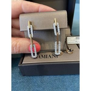 Damiani 18k White And Rose Gold Diamond Earrings